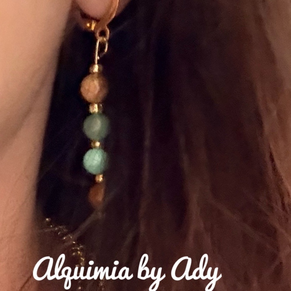 Jasper, Turquoise & Aventurine Earrings – Vibrant Gitana Miami Vibes